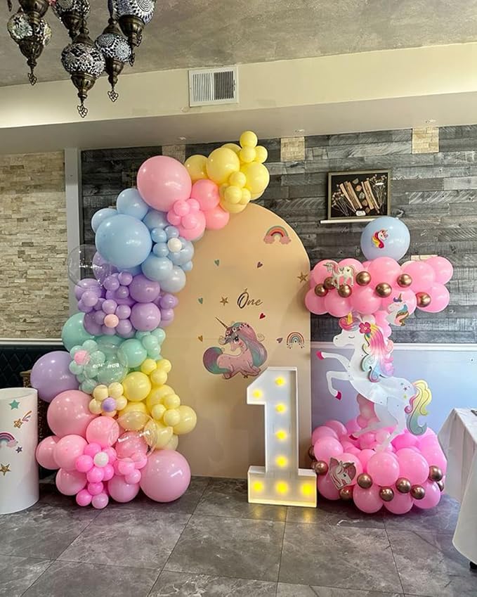Pastel Balloons Arch Garland Kit, 146PCS Pastel Balloons 4 Sizes 18/12/10/5 Inch, Macaron Rainbow Balloon Arch Kit for Unicorn Birthday Baby Shower Wedding Easter Party Decorations-Ruum Studio Home