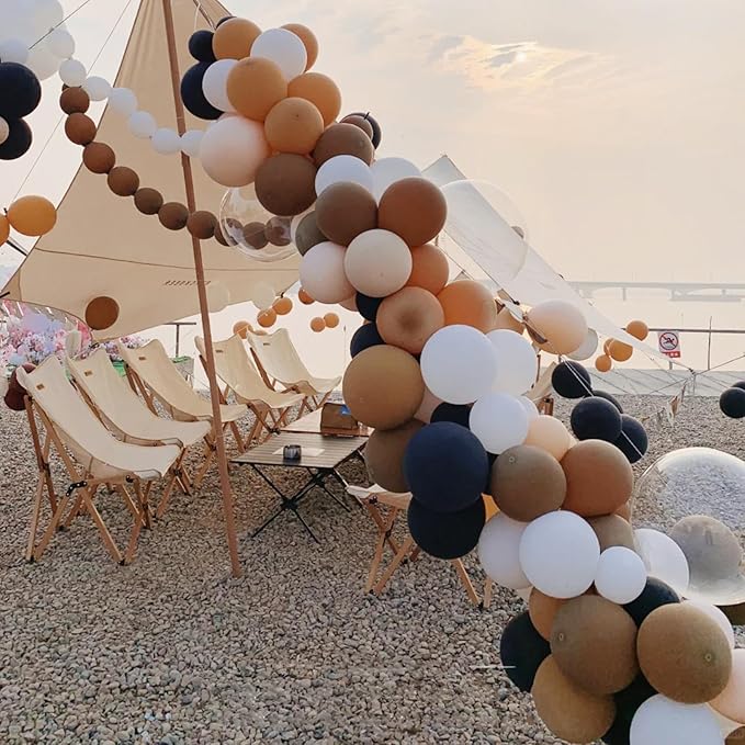130pcs Coffee Brown Balloons Different Sizes 18" 12" 10" 5" Tan Latex Balloon Garland Arch Kit for Birthday Baby Shower Graduation Wedding Gender Reveal Anniversary Party Decorations-Ruum Studio Home