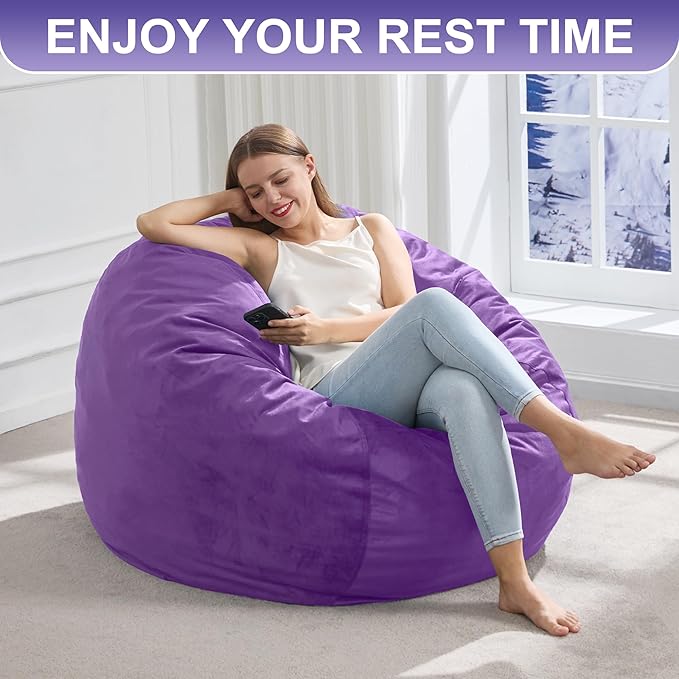 Hobestluk 3FT Bean Bag Chair Giant Bean Bag Chairs for Adults Large Bean Chairs with Removable Cover, Beanbag Chair with Filler, Adult Bean Bag Chairs for Living Room, Bedroom-Ruum Studio Home