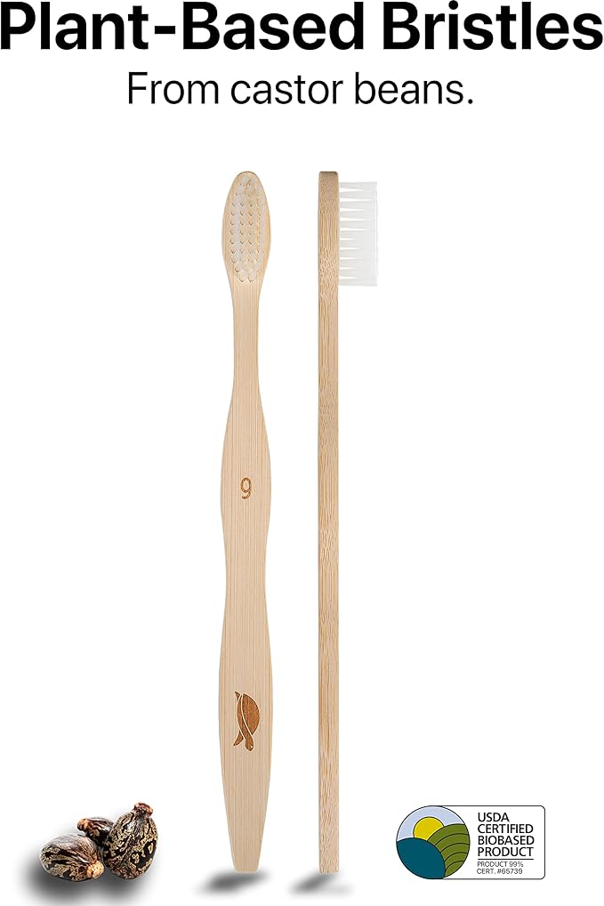 Sea Turtle Plant-Based Bristles, Soft Bamboo Toothbrushes, Individually Sealed (10 Pack)-Ruum Studio Home
