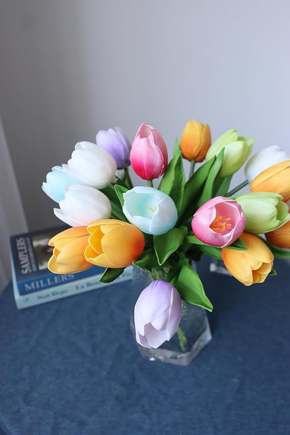 Buart Spring-Colors Tulip Flowers Artificial Luxury Big Tulip Valentine's Day Mother's Day Easter Home Kitchen Wedding Decorations(11pcs)-Ruum Studio Home