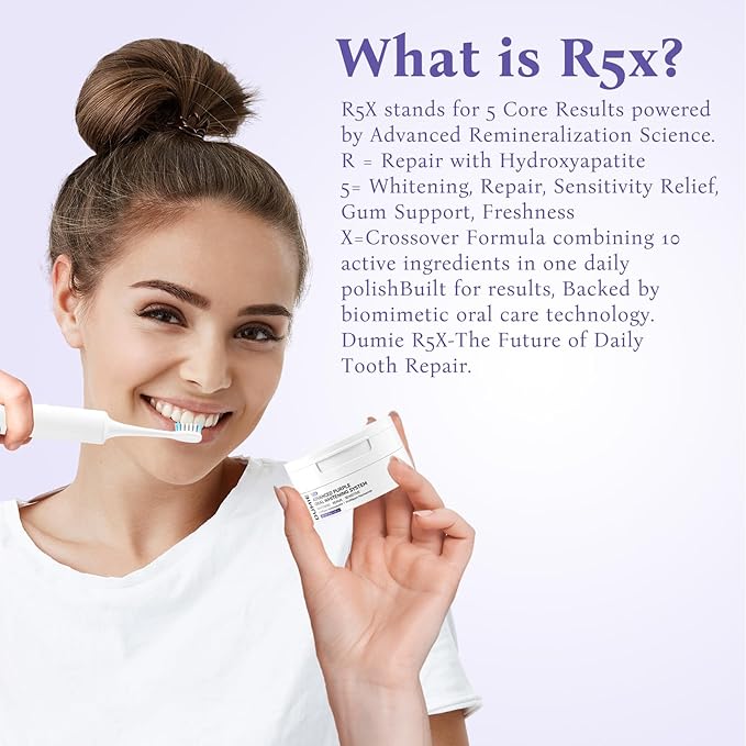 Teeth Whitening Powder,Remineralizing Hydroxyapatite Tooth Powder with Niacinamide,R5X Purple Color Corrector for Instant Brightening, Enamel Repair & Long-Lasting Natural White-30g-Ruum Studio Home