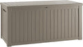 200 Gallon Outdoor Storage Box Waterproof Lockable Resin Deck Box Large, Patio Storage Bin for Pool Accessories Cushion Furniture, Garden Tools, UV-Resistant Outside Delivery Grey-Ruum Studio Home