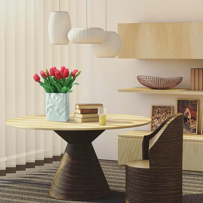 15pcs Artificial Tulips Flowers, Fake Tulips Real Touch, Faux Latex Bouquets, for Party Wedding Home Room Decoration (Rose Red)-Ruum Studio Home