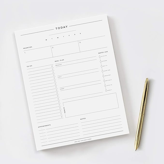 Bliss Collections Daily Planning Pad, To Do List Notebook - Undated Tear-Off Sheets Notepad - Work Calendar, Organizer, Scheduler for Goals, Tasks - Minimalist, 8.5" x 11", 50 Sheets-Ruum Studio Home