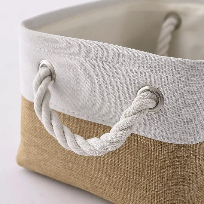 Small Baskets for Organizing, [6 PCS] Collapsible Storage Baskets for Shelves, Storage Bins Boxes Cubes for Clothes Books-Ruum Studio Home