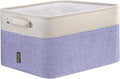 BALEINE 1 Pack Fabric Storage Bins for Shelves, Linen Storage Baskets for Organizing, Decorative Closet Bins for Clothes, Home (Lavender, 15''x11''x9.5'')-Ruum Studio Home