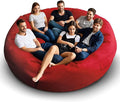 Bean Bag Chair for Adults 8FT,Soft Removable Cover for Teens/Girls Bedroom,Fluffy Giant Round Floor Beanbag Lounger Chairs (No Filler,Big Red)-Ruum Studio Home