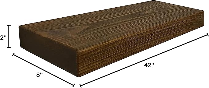 joelsantiques - 18 Inch Wooden Floating Shelves for Wall - 18x8x2 in - Made of Natural Wood - Heavy Duty Rustic Wall Shelves for Bedroom - Perfect for Living Room, Kitchen - Medium Brown-Ruum Studio Home