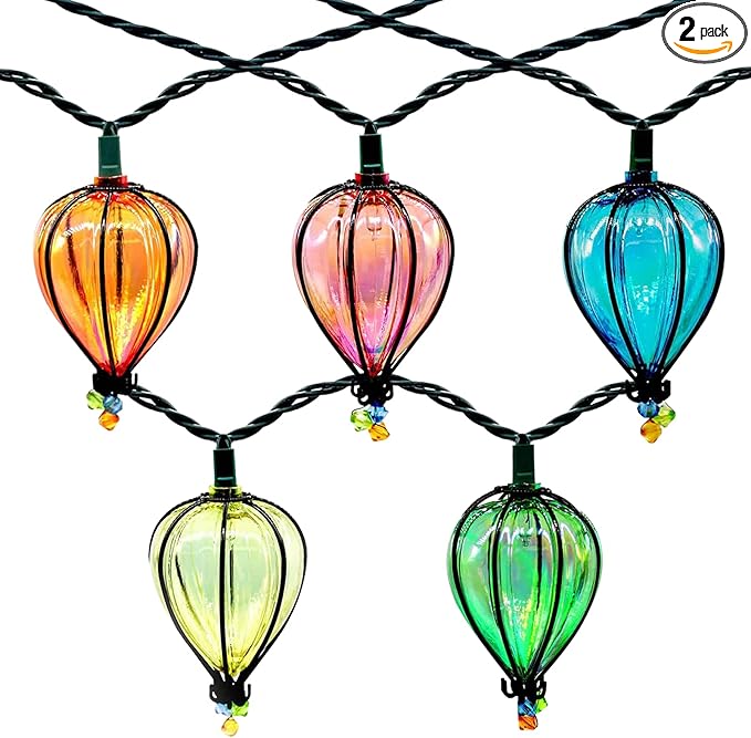11FT Multicolor String Lights with 10 Bulbs, UL Listed Connectable Waterproof Decorative LED Lights Hanging for Backyard Patio, Indoor/ Outdoor for Christmas Wedding Party Festival Lighting(2pcs)-Ruum Studio Home