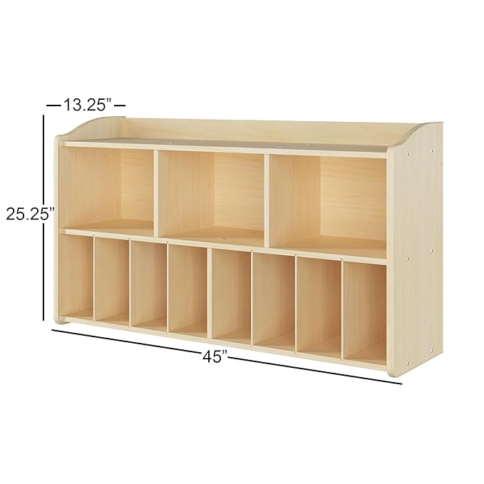 Foundations Wall-Mounted Diaper Organizer for Daycares, 3 Large & 8 Small Storage Compartments, Wood Construction, Maximum Durability-Ruum Studio Home