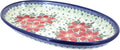 Blue Rose Polish Pottery Pointsettia Oval Platter-Ruum Studio Home