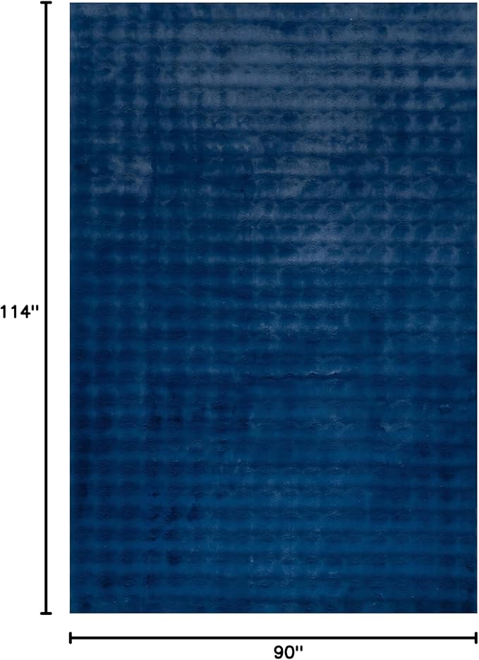 nuLOOM Jeni Checkered 7'6" x 9'6" Machine Washable Area Rug for Living Room Bedroom Dining Room Kitchen, Navy-Ruum Studio Home