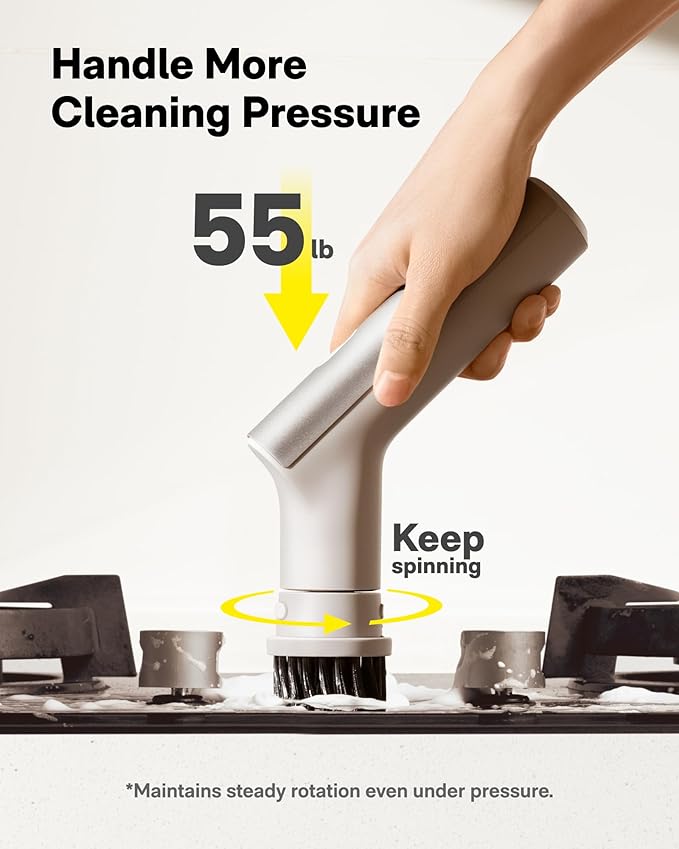 HOTO Cordless Electric Spin Scrubber, IPX7 Full Body Waterproof Dish Scrubber Brush, Bathroom Cleaning Brush, Max 22 in-lb, Power Scrubber with 9 Brush Heads for Kitchen, Sink, Bathroom, Shower, Tile-Ruum Studio Home