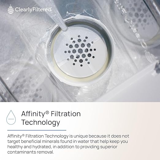 Clearly Filtered No.1 Filtered Water Pitcher/Updated Model/Targets 365+ Contaminants e.g. Fluoride Chlorine PFAS Microplastics Lead Arsenic BPA/BPS Free (Pitcher Includes 1 Filter)-Ruum Studio Home