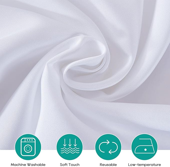 Surmente 132 inch Round tablecloths -5 Pack White Round Table Cloths, Polyester Fabric Table Covers for Weddings, Banquets, or Restaurants-Ruum Studio Home