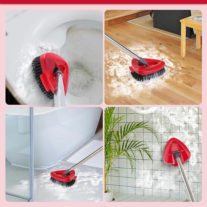 Scrub Brush Head Replacement Compatible with O Cedar EasyWring Spin Mop 1-Tank System, Floor Scrubber Head, Shower Scrub Brush with Hard Bristles for Cleaning & Scrubbing-Ruum Studio Home