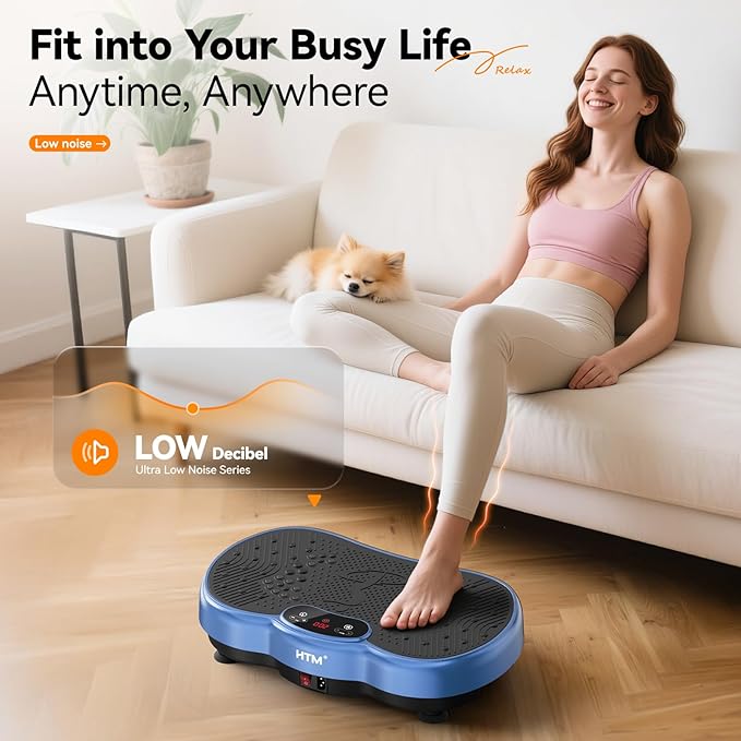 Vibration Plate Exercise Machine - 300 lbs Weight Capacity, 120 Speed Levels, 9 Workout Modes for Home Fitness, Muscle Toning & Weight Loss-Ruum Studio Home