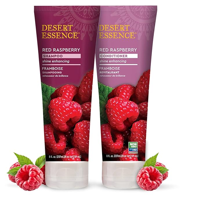 Desert Essence Red Raspberry Conditioner - 8 Fl Ounce - Shine Enhancing - Vitamin A & C - Smooth & Silky - Strengthing - Shea Butter - Calcium & Magnesium - Vitamin B5-Ruum Studio Home