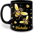 Hyturtle Personalized Jewelry Bee Mug - Bee Keeper Gifts For Women Lovers Teacher - Honey Gifts For Beekeeper Farmer On Birthday - Queen Honeycomb Decor - Custom Coffee Cup Ceramic Mug 11 Oz 15 Oz-Ruum Studio Home