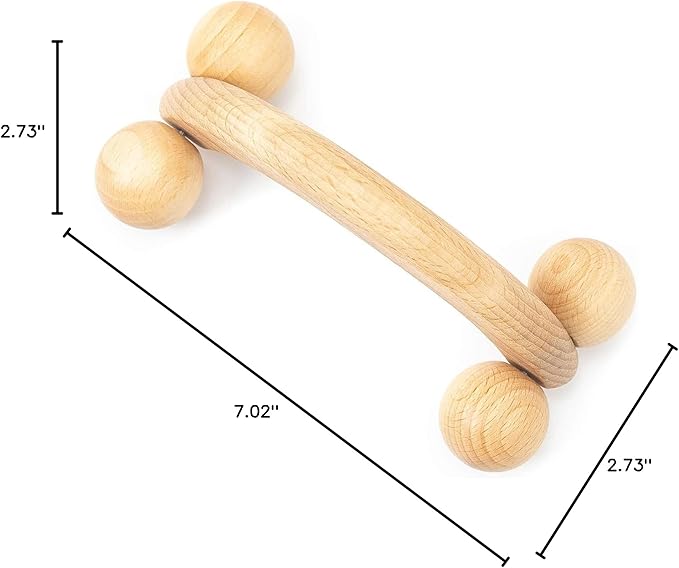 tuuli Accessories – Back Massager with Smooth Ball Rollers, Multi-Functional Back Roller, Neck Massager, Eases Muscle Tension and Supports Skin Health, Muscle Roller 7 x 3 inches-Ruum Studio Home