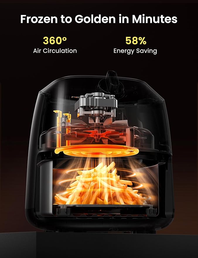 COMFEE' Compact 2.1 Quart Air Fryer with 12 Menu Options, Adjustable Timer & Temperature Control 180-400 degrees F, Dishwasher-Safe Nonstick Fry Basket with Stainless Steel Finish-Ruum Studio Home