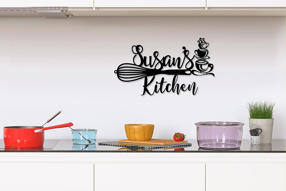 Custom Kitchen Name Sign, Personalized Kitchen Metal Sign, Kitchen Art Wall Decor, Kitchen Signs Wall Decor, Metal Wall Art, Kitchen Decor, Mothers Day Gift, Mom's Kitchen, Gift for Grandma-Ruum Studio Home