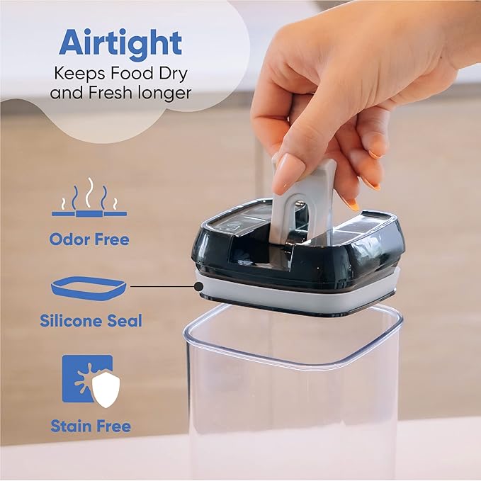 Chef's Path - Set of 7 Airtight Food Storage Containers for Kitchen Storage - Clear Plastic - Durable Strong Lids - Labels and Chalk Marker-Ruum Studio Home