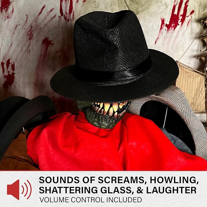 Haunted Hill Farm Life-Size Animatronic Coatrack Monster by Tekky Halloween Decoration with Motion-Activated Sounds-Ruum Studio Home