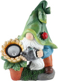 Solar-Powered Large Garden Gnome Watering Can Sunflower - 12 in Garden Decor Gnomes Decorations for Yard Lawn Ornaments Outside Statue Figurine LED Lights (Gnome)-Ruum Studio Home