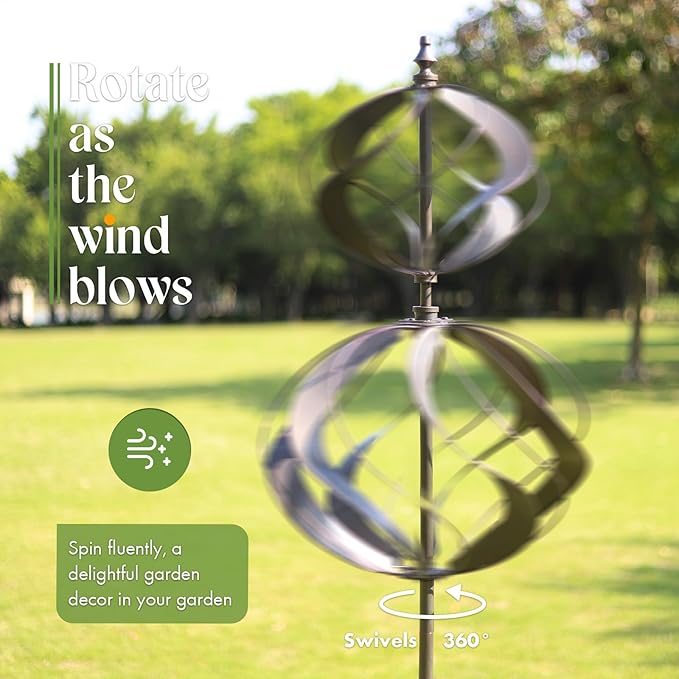 Wind Spinners Outdoor Metal - Large Kinetic Wind Spinner for Yard Garden, Windmills Lawn Ornament Décor for Lawn Patio (Height 84")-Ruum Studio Home