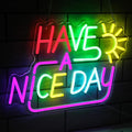 Have A Nice Day Neon Sign for Wall Colorful Letter Neon Light Sun LED Neon Lights Signs Dimmable Words Light Up Signs for Bedroom Living Room School Office Dorm Party Decor Kids Gifts-Ruum Studio Home