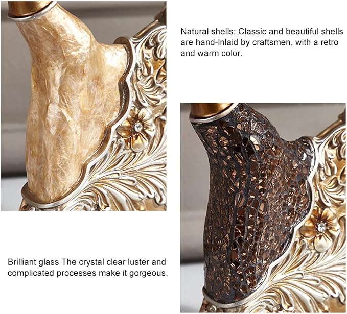 homary 3PCS Peacock Dancer Figurines Statue Vintage Romantic Resin Sculpture Set Decorative Ornaments for Office Desktop Bookshelf Decor, Gold-Ruum Studio Home