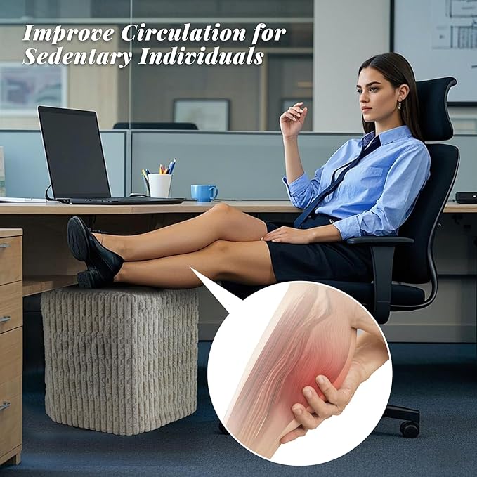 Hexagon Pouf Ottoman Stuffed with 2 Pockets & Handle, Comfort Corduroy Poufs, Non-Slip Foot Stool Storage Ottoman, Foam Floor Poufs Foot Rest for Couch, Bedroom (Beige)-Ruum Studio Home