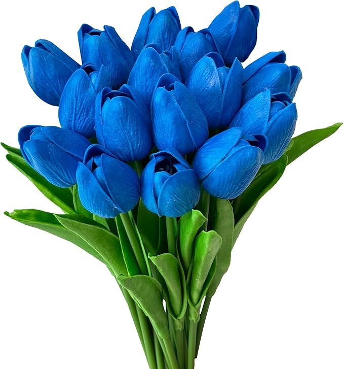 Artificial Tulips Flowers Long Stem Faux Tulips 15PCS Real Touch Fake Tulip for Vase Farmhouse Kitchen Spring & Wedding Home Decor-Ruum Studio Home