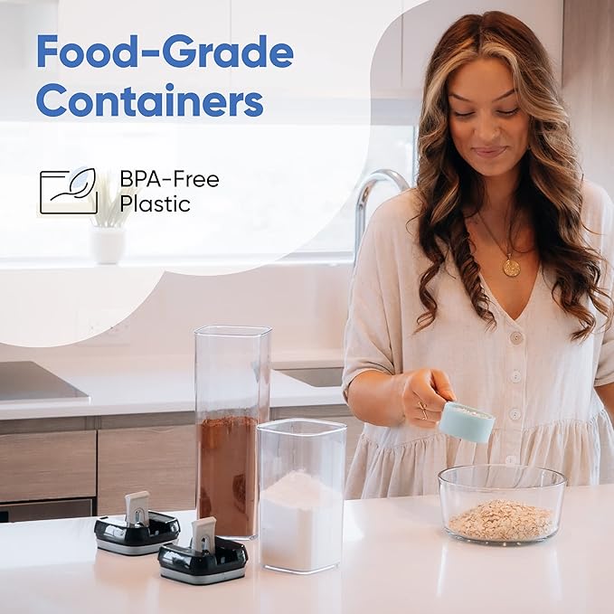 Chef's Path - Set of 7 Airtight Food Storage Containers for Kitchen Storage - Clear Plastic - Durable Strong Lids - Labels and Chalk Marker-Ruum Studio Home