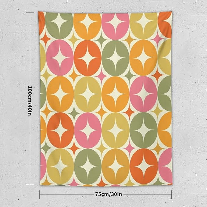 ICMOLYYENLO Abstract Cat Tapestry, Medieval Abstract Atomic Star Cat Vintage Home Wall Hanging Art Tapestry for Bedroom Living Room Dormitory 50x60 Inch-Ruum Studio Home