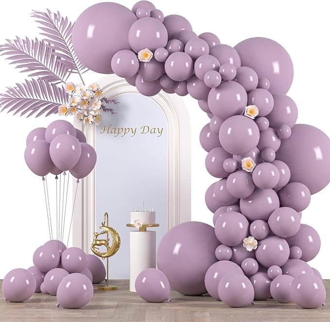 130pcs Lilac Purple Balloons Different Sizes 18" 12" 10" 5" Faded Purple Latex Balloon Garland Arch Kit for Birthday Baby Shower Graduation Wedding Gender Reveal Party Decorations-Ruum Studio Home