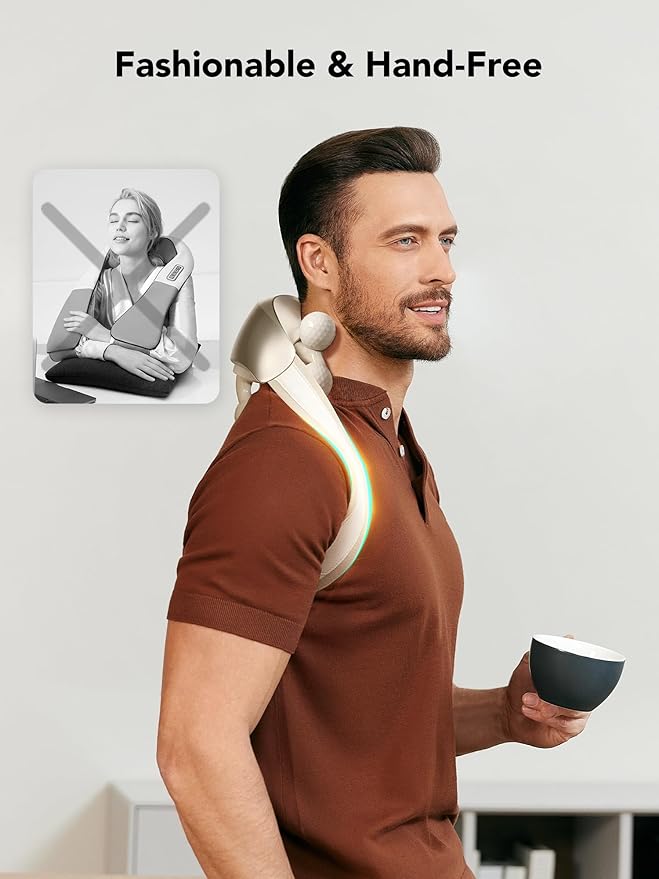 SKG Neck Massager for Pain Relief Deep Tissue Cordless Shiatsu Neck and Shoulder Massger with Heat H7 Ultra-Ruum Studio Home