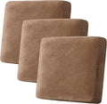 H.VERSAILTEX Velvet Stretch Couch Cushion Cover Plush Cushion Slipcover for Chair Loveseat Sofa Cushion Furniture Protector Seat Cushion Sofa Cover (3 Piece XL Sofa Cushion Covers, Camel)-Ruum Studio Home