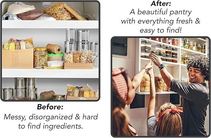 Shazo 9 PC Airtight Food Storage Containers - BPA Free Clear Plastic Snack & Spice Containers with Easy Lock Lids - Kitchen and Pantry Organization for Herbs, Coffee, Tea - 0.5L / 2.1 Cups-Ruum Studio Home