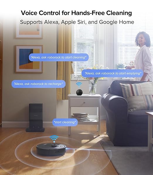 roborock Q5 Max+ Robot Vacuum with Self-Empty Dock, Upgraded from Q5+, 5500 Pa Suction, DuoRoller Brush, Hands-Free Cleaning for up to 7 Weeks, PreciSense LiDAR Navigation, App & Voice Control-Ruum Studio Home
