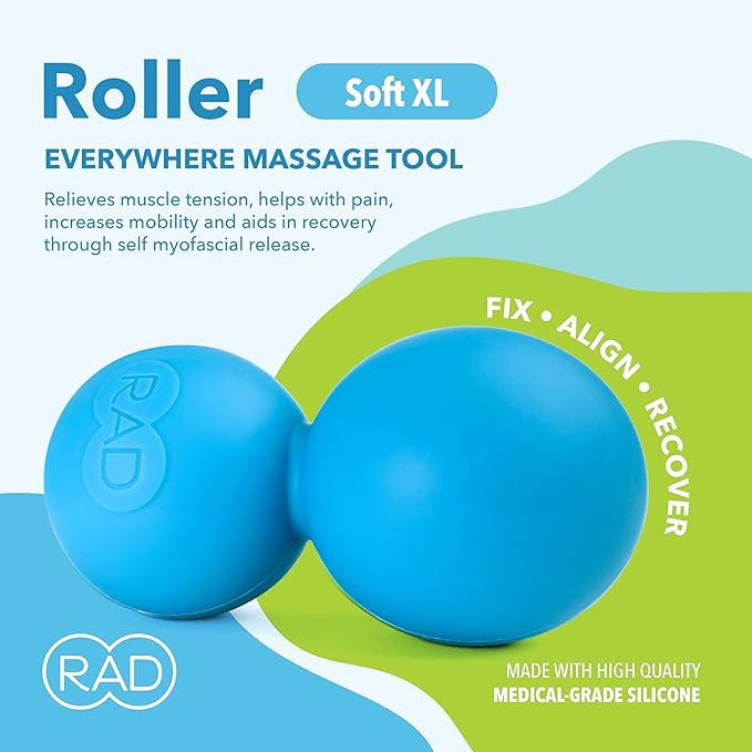 RAD XL Peanut Massage Ball – High Density Yoga Deep Tissue Roller Ball – Myofascial Release for Back, Neck, Feet, Psoas & Spine – Suboccipital & Thoracic Trigger Point Therapy-Ruum Studio Home