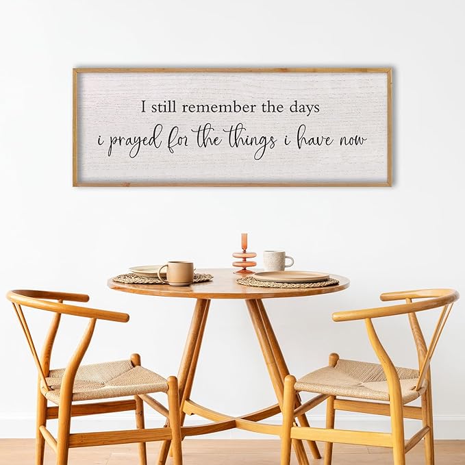 LuZhiQiang I Still Remember The Days I Prayed Sign Bible Verse Christian Wall Decor 40"X15" for Scripture Religious Family Living Room Holy Catholic God Jesus Christ Prayer Home Wall Art (Wood)-Ruum Studio Home