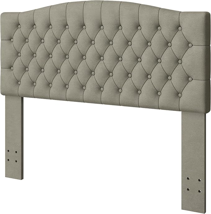 Velvet Upholstered Headboard Queen/Full Size Latest Model Wall Mount, Bed Frame Mount, Featuring High-Density Sponge Padding, Luxury Texture Easy Assembly Comfort and Style-Taupe-Ruum Studio Home