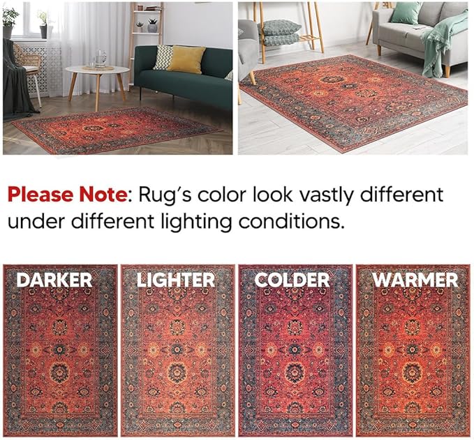 Keen Home Design 2x10 Rug - Machine Washable Runner with Non-Slip Backing, Ideal for Hallway, Entryway, Kitchen, Laundry Room - Vintage, Easy Clean, Durable, Low Pile Rug - (2'6" x 10')-Ruum Studio Home