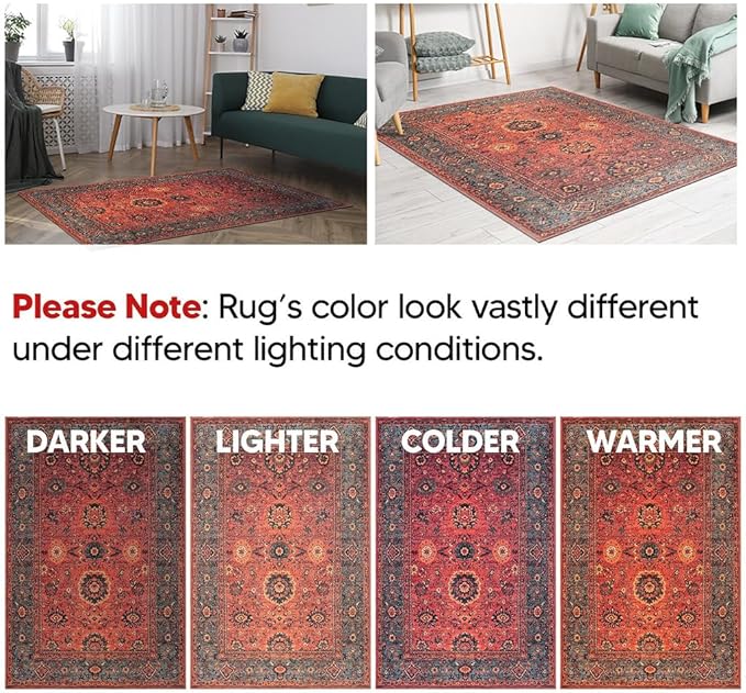 Keen Home Design 2x12 Rug - Machine Washable Runner with Non-Slip Backing, Ideal for Hallway, Entryway, Kitchen, Laundry Room - Vintage, Easy Clean, Durable, Low Pile Rug - (2'6" x 12')-Ruum Studio Home