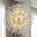 Modern Crystal Chandelier, Sputnik Dandelion High Ceiling Hanging Lamp, Large Beaded Gold Pendant Light for Living Room Dining Room Kitchen Island Bedroom (Gold 16Lights)-Ruum Studio Home