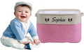 Personalized storage boxes for children Customize the name and icon, A foldable storage box bins for children's clothes, toys, books, etc Storage baskets suitable for both boys and girls (Pink)-Ruum Studio Home