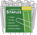 Landscape Staples 8 Inch 60 Pack, Garden Stakes Galvanized Garden Staples 11 Gauge, Plant Cover Stakes for Lawn Weed Barrier-Ruum Studio Home